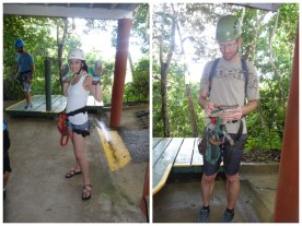 Suited up for our zip line tour.